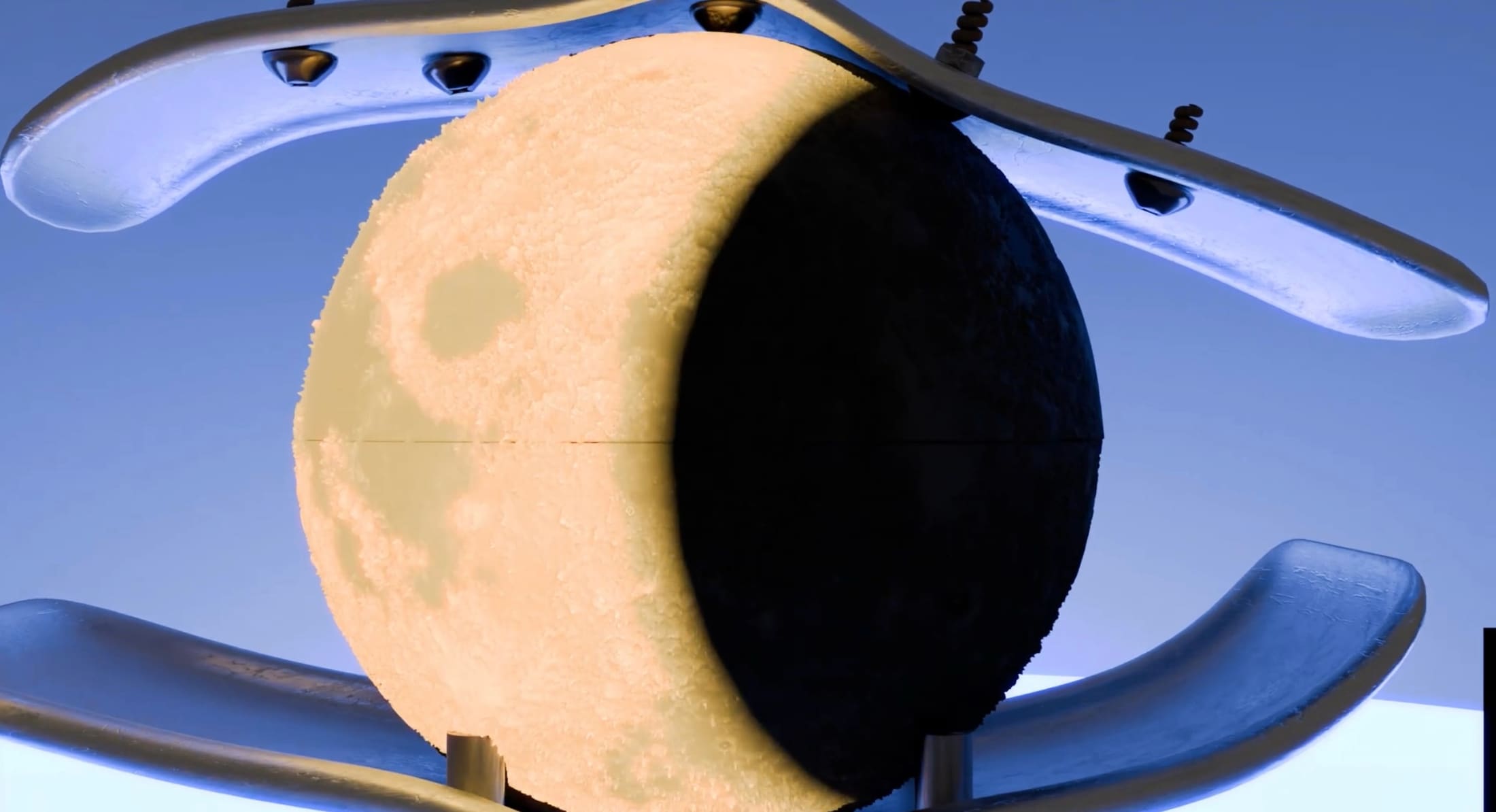 The Moon on the Metal Rack